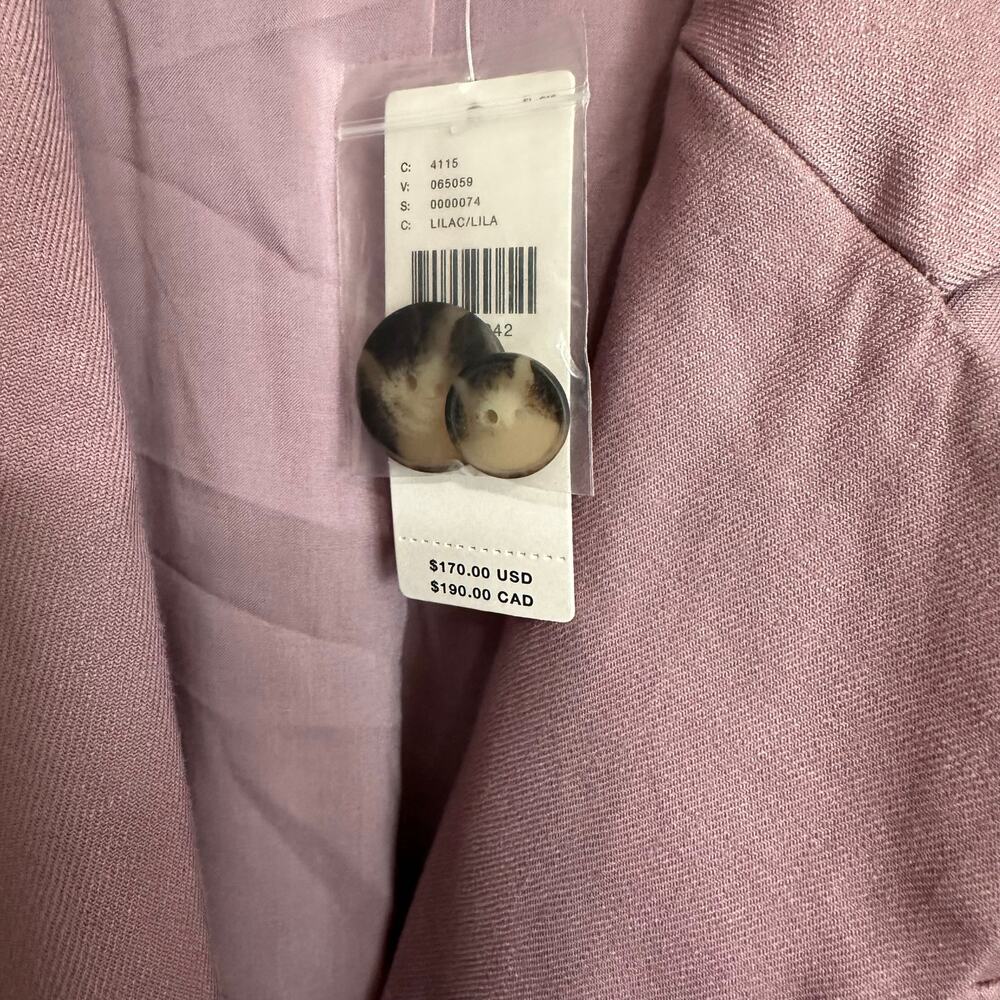 NWT Anthropologie‎ Maeve Double Breasted Linen Blazer Lilac Sz 12 Modern Career - Picture 7 of 11